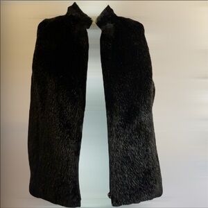 Vintage Lauren Ralph Lauren Faux Fur Vest Black MP